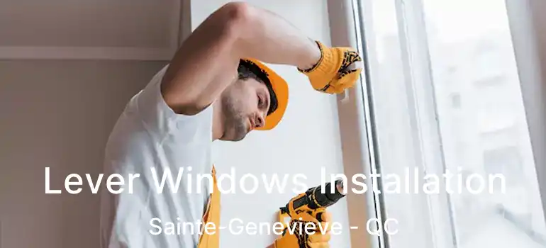  Lever Windows Installation Sainte-Genevieve - QC